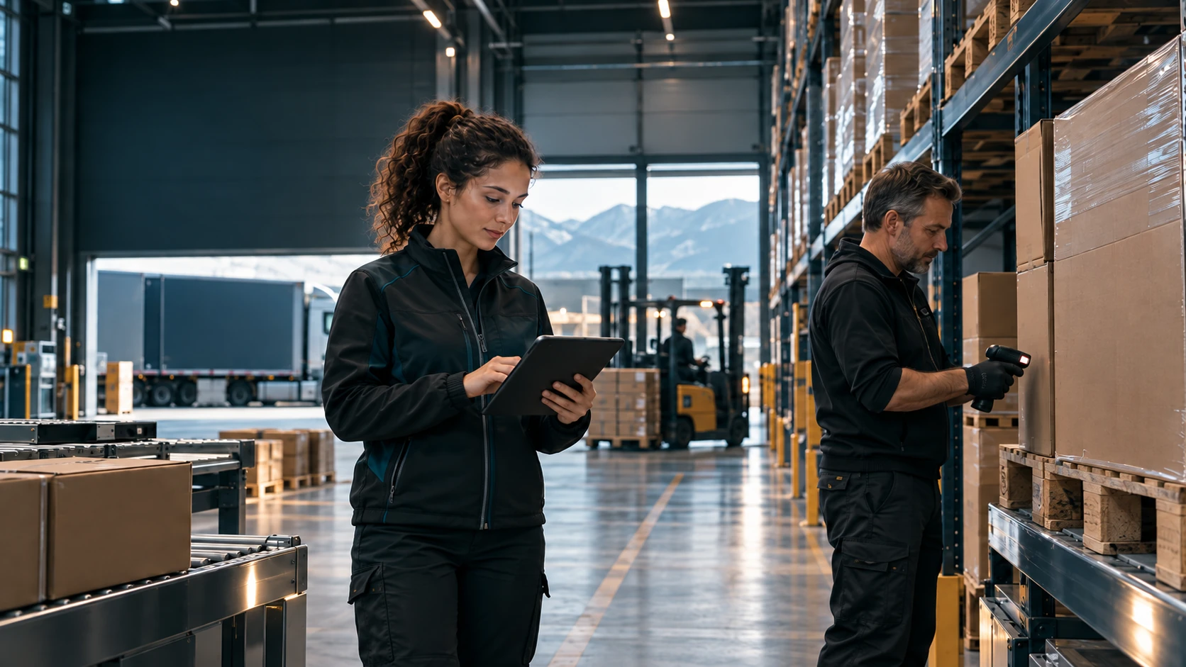 Fachkräfte im modernen Logistikbetrieb